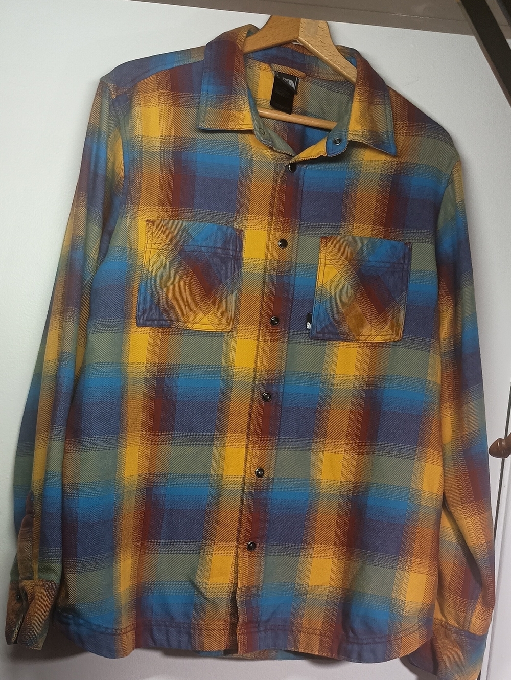 The North Face Men's Plaid Button-Down Shirt - Yellow, Blue & Brown